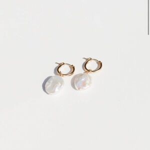 Gold and Pearl Drop Earrings